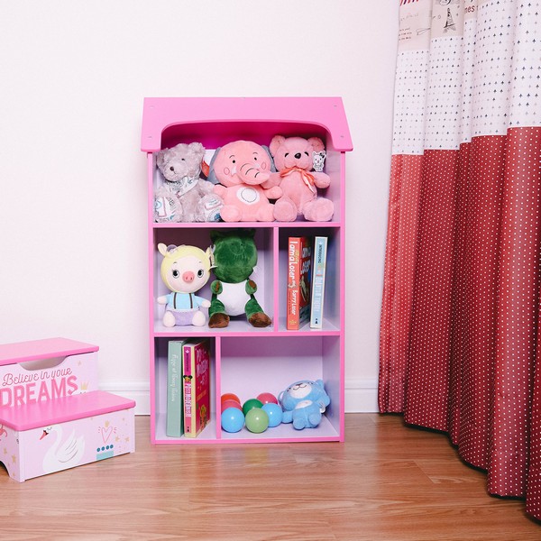 Продукт Ginger home DREAMS - Детска Дървена Етажерка, Секция за Съхранение на Играчки и Книжки, Библиотека - Къщичка - 0 - BG Hlapeta